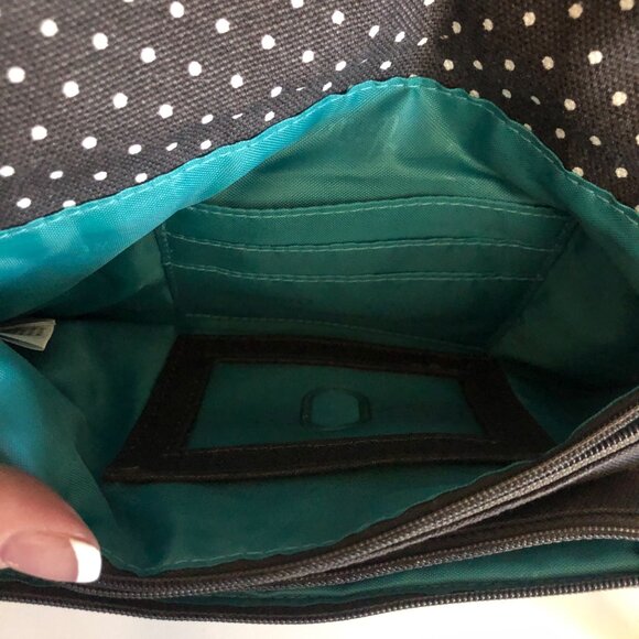 Thirty One Gray Polka Dot Crossbody Purse Adjustable Removable Strap - Picture 6 of 8